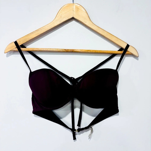 VICTORIA'S SECRET Plum Plunge Balconette Swimsuit  Top - Picture 1 of 6